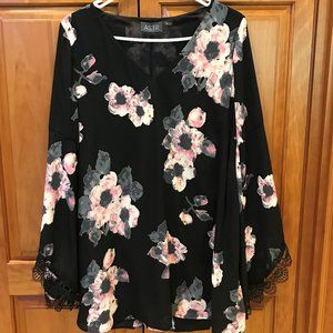 Black Floral Tunic